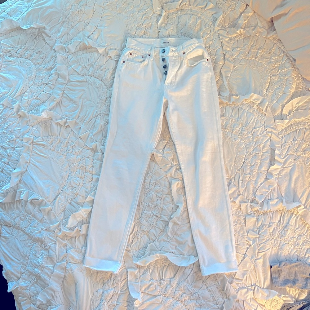Grlfrnd white denim jeans